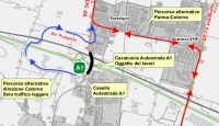 Manutenzione del sovrappasso della SP343 Asolana con l’Autostrada A1