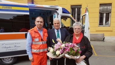 il presidente Luca Bellingeri con i coniugi Renzo e Angela Landini