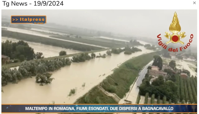 TG News del 19 settembre. In questo numero: Maltempo in Romagna, fiumi esondati, due dispersi a Bagnacavallo (video)