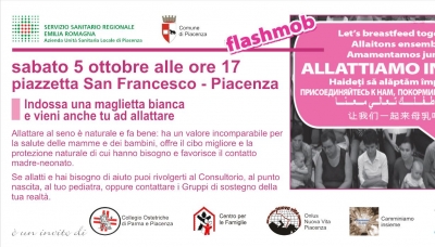 Anche a Piacenza Flash mob per sostenere l’allattamento al seno
