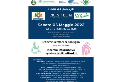 Unione Appennino Reggiano – Open day sul ruolo degli Amministratori di sostegno il 6 maggio a Castelnovo Monti