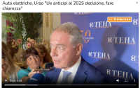 TG News. Video in collaborazione con Italpress.- Auto elettriche, Urso &quot;Ue anticipi al 2025 decisione, fare chiarezza&quot;