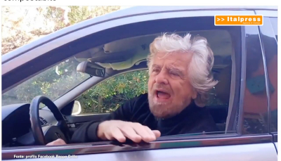 Video News – Grillo alla guida di un carro funebre &quot;M5S morto ma compostabile&quot; (video)