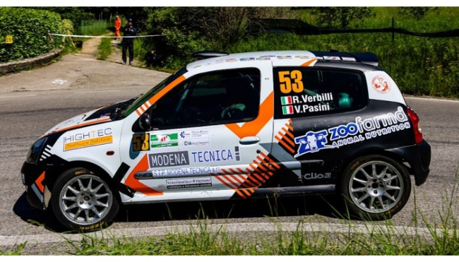Riccardo Verbilli al debutto sulla Clio Rally 5 a Salsomaggiore