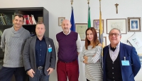 da sinistra: Gaetano Catalano, vicesegretario regionale Ugl-Uspp; Matteo Impagnatiello, segretario Ugl Utl Parma; Tazio Bianchi, direttore; Lucia Monastero, vicedirettore; Francesco Fedele, commissario regionale Ugl Pensionati.