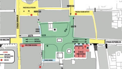 Capodanno con Fedez: la piantina di Piazza Garibaldi