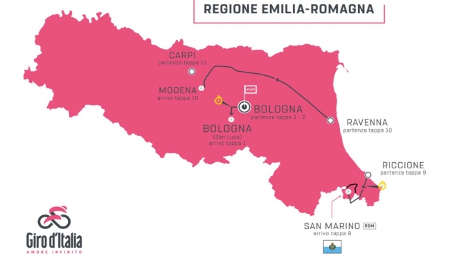 Il Giro d&#039;Italia 2019 sceglie l&#039;Emilia-Romagna