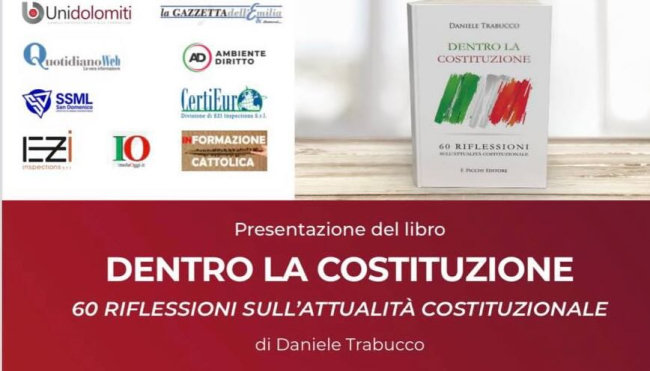 7 ottobre. A Belluno la presentazione del libro del professor Daniele Trabucco &quot;60 riflessioni sull&#039;attualità costituzionale&quot;