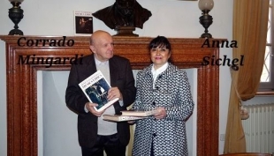 Anna Sichel e Corrado Mingardi (direttore della Biblioteca di Busseto)