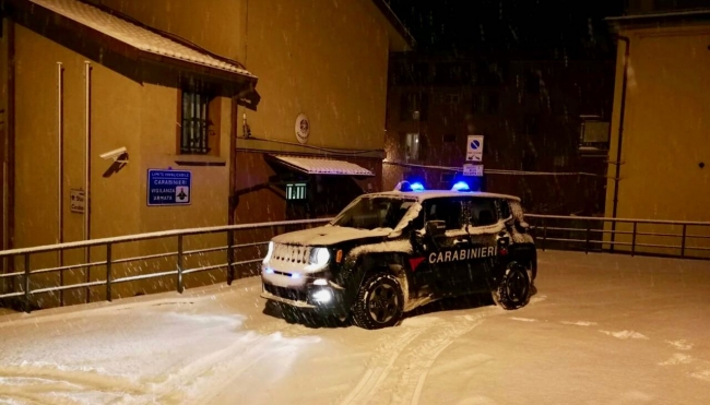 Allerta Neve, i carabinieri del comando di Bologna impegnati nella viabilità