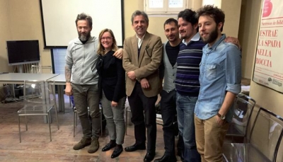 da sinistra, Frankie Magellano, Ilenia Malavasi, Alessandro Pelli, Michele Merola, Marco Maccieri, Emanuele Adrovandi