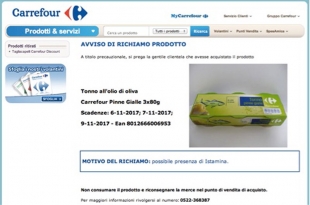 Carrefour ritira il suo tonno pinne gialle.