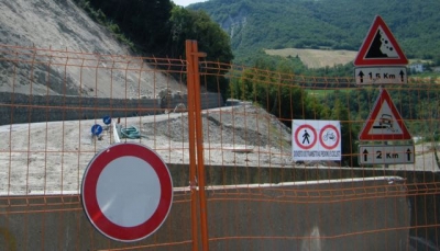 Una delle tante frane nell&#039;appennino emiliano