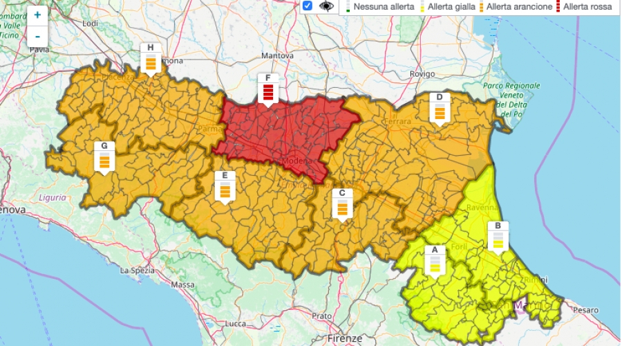 Situazione Maltempo In Emilia Romagna: Allerta Rossa Per Le Piene Dei Fiumi