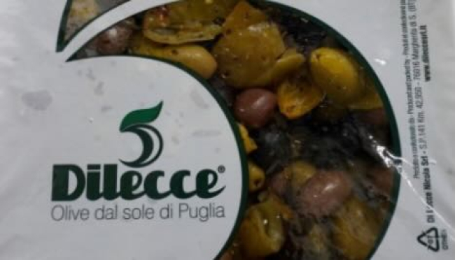 Allerta nella UE per le olive nere al forno con listeria vendute anche in Italia  - i lotti