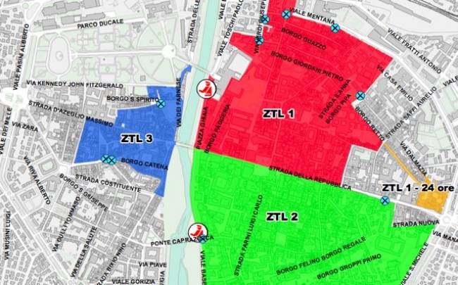 Parma - Cambiano gli orari dei varchi di accesso al centro storico