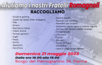 Fratelli d'Italia in prima fila per sostenere la Romagna: oggi raccolta beni dalle 16.00 alle 19.00 a Parma