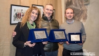 I tre premiati: da sinistra Francesca Bocchia, Angelo Bolsi, Davide Fornari