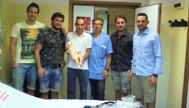 Il Direttore della Pediatria, Dr.Alberto Mantovani tra i giovani sportivi.