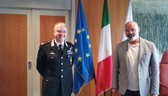 Il presidente Bonaccini ha incontrato il nuovo comandante della legione Carabinieri Emilia-Romagna, Angrisani