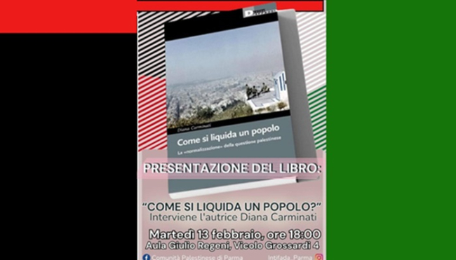 Parma: martedì 13 febbraio verrà presentato l&#039;ultimo libro della Carminati sulla questione palestinese