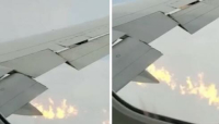 Terrore per i passeggeri del volo Delta Airlines: motore in fiamme - Il video.