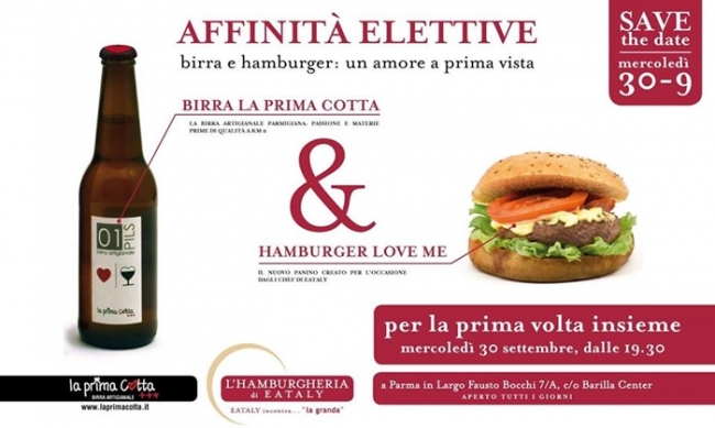 Birra “La Prima Cotta” e “Hamburgheria di Eataly”: per la prima volta insieme